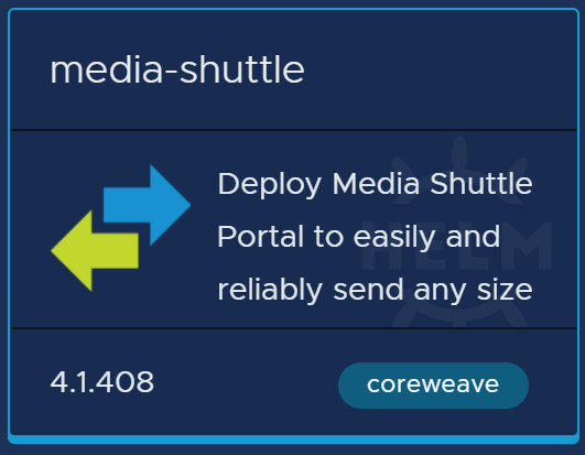 The Media Shuttle application icon displayed in the applications Catalog